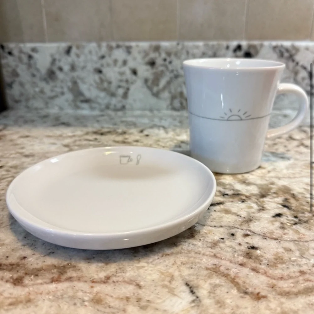 Crate & Barrel Kahla Scribble Mug and Saucer